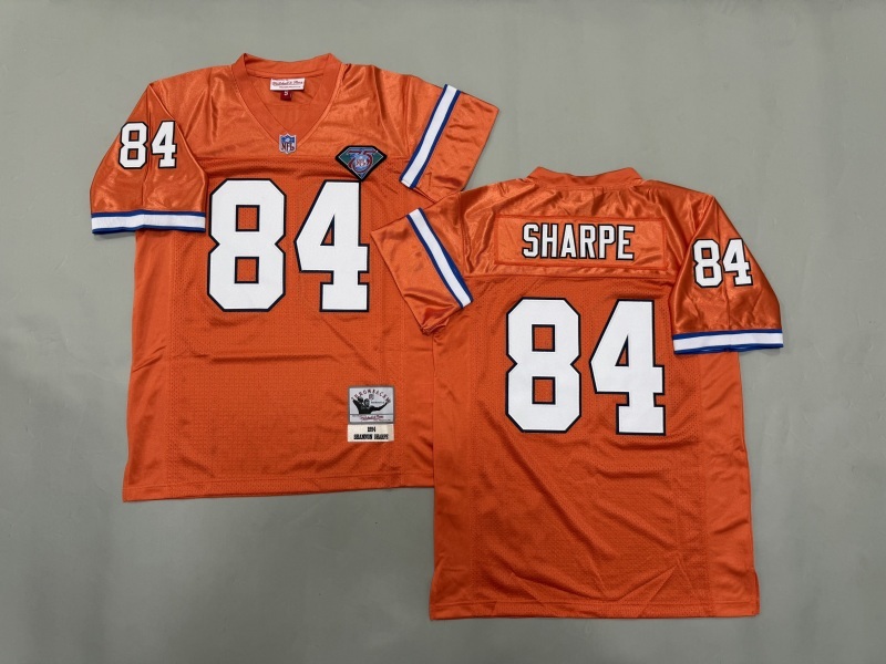 Men 2025 Denver Broncos #84 Sharpe orange Throwback Limited NFL Jersey style 001